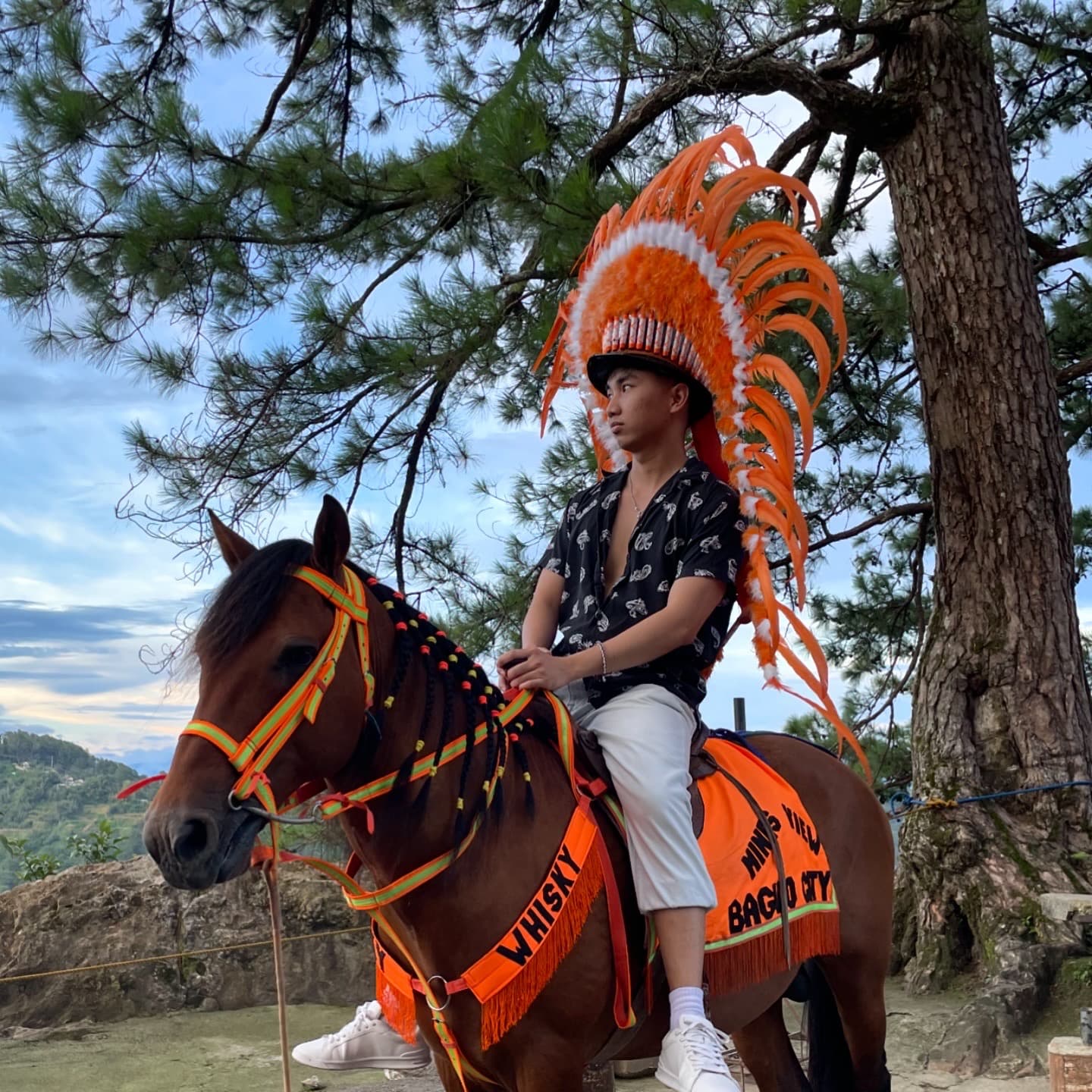 riding a horse in my home city